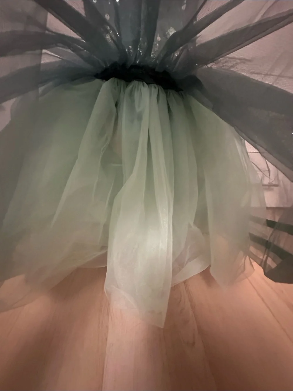 Kids Custom Green Sequin Tulle Costume / Dance Dress size 9/10